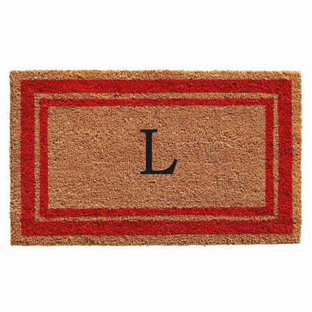 Calloway Mills Monogram Door Mat, Natural, Red, 18 in W x 30 in L 153031830L